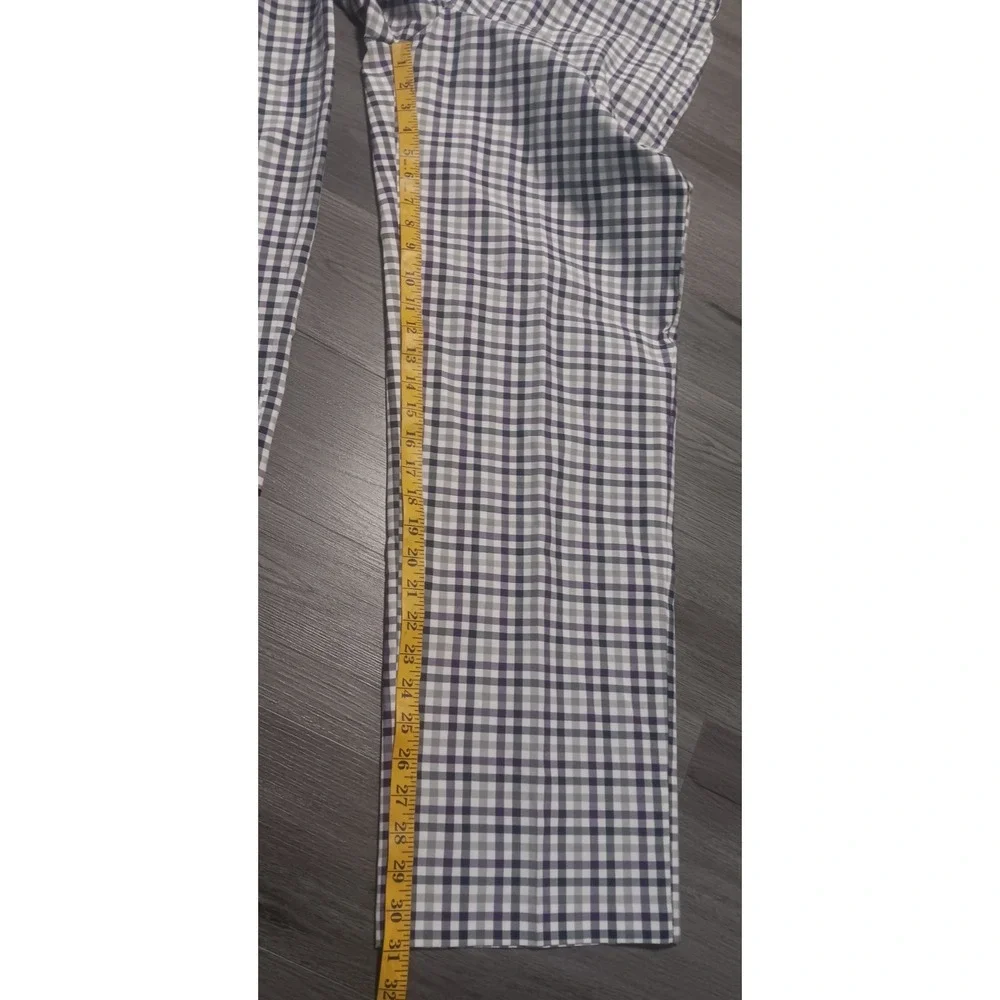 Izod Men's Black‎ Purple Gray Gingham Plaid Golf Pants Size 32x32 Actual 32x31